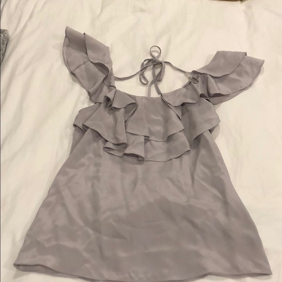 Club Monaco light purple/grey 100% Silk Shirt - Picture 1 of 5